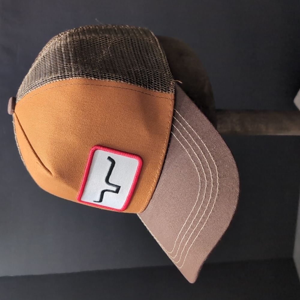 Kimes Ranch,Men's Camel Brown , Mesh Snapback Trucker Hat.